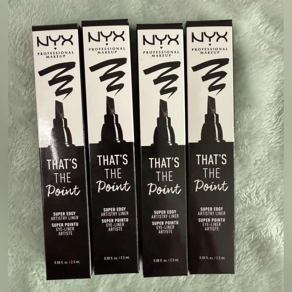 4 Brand New in Box NYX Professional Makeup Black Liquid Eyeliner